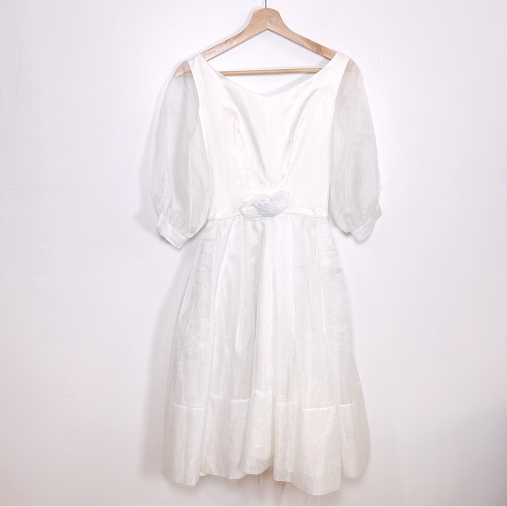 Vintage Emma doml union made bridal mini dress flower